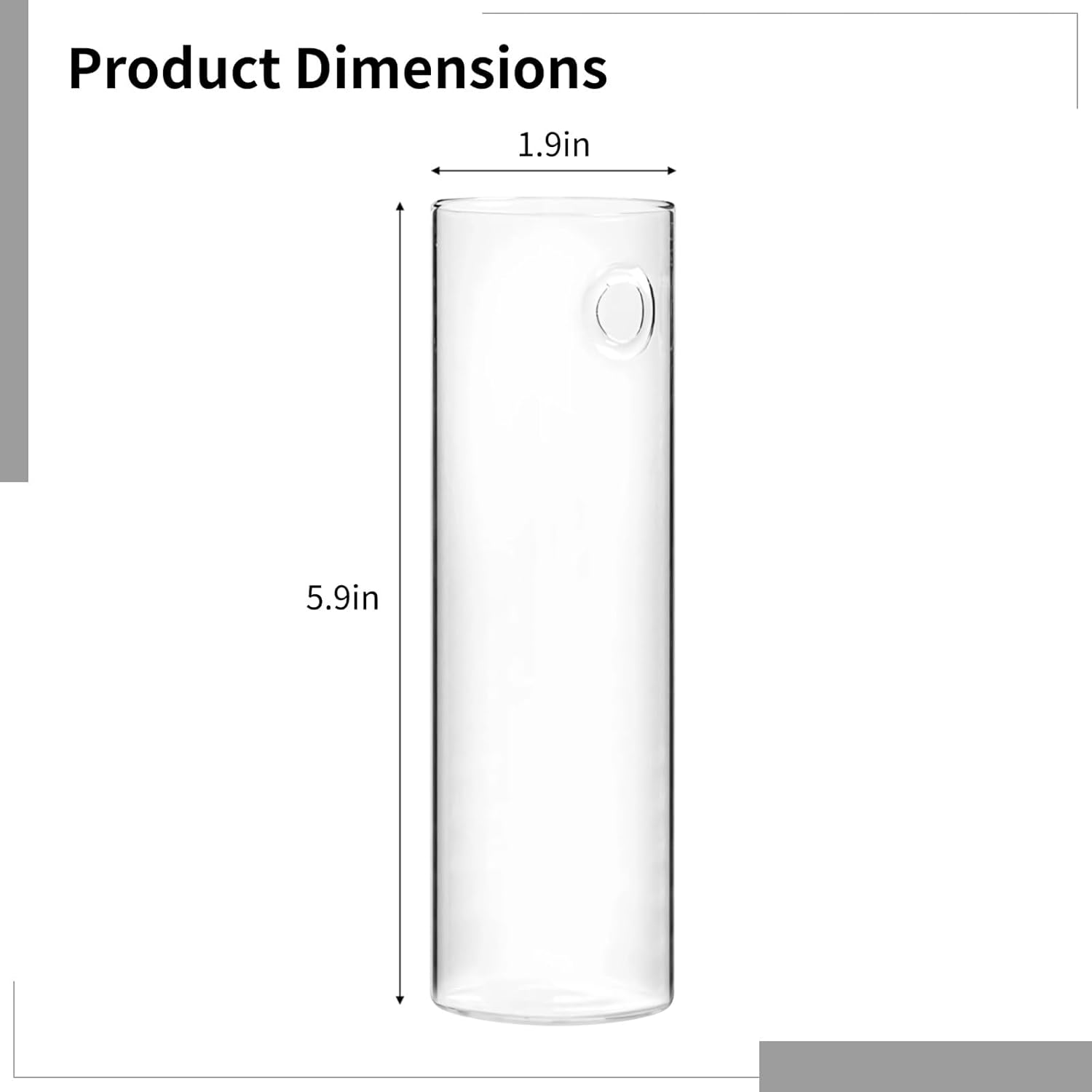 6 Pcs Glass Wall Vases, Wall Hanging Vases for Hydroponic Plants, Hanging Planters, Transparent Cylinder Design with Traceless Hangers, Ideal for Indoor and Outdoor use