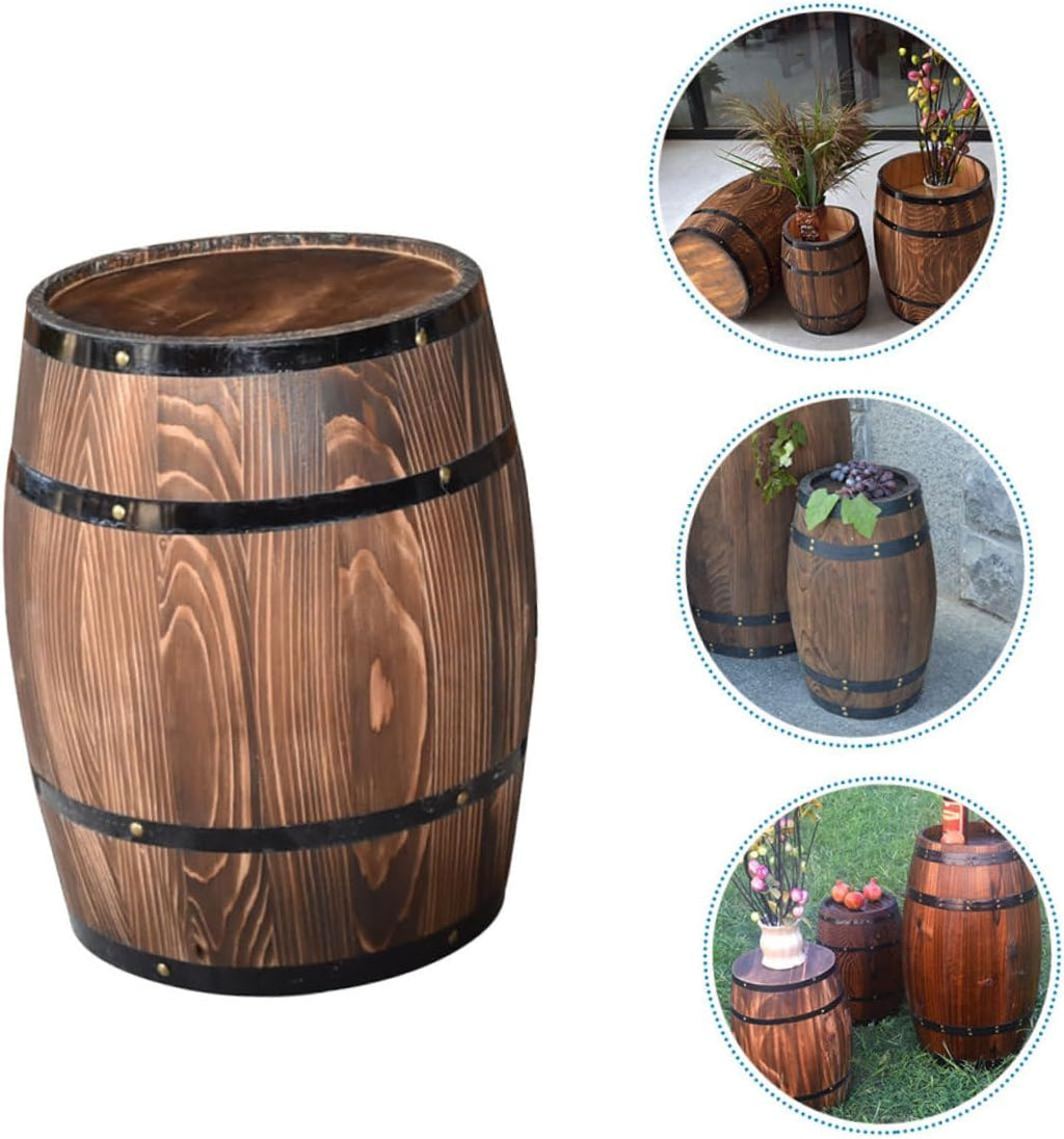 Wooden Barrel Planter Oak Aging Barrels bar Barrel Succulent Pot Small Wooden Bucket Gardening Planter Barrel Shape Plant Pot Wine Barrel for bar Whisky Floor Trim Antique