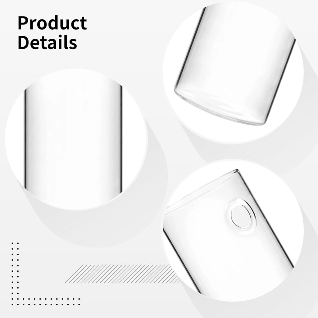 6 Pcs Glass Wall Vases, Wall Hanging Vases for Hydroponic Plants, Hanging Planters, Transparent Cylinder Design with Traceless Hangers, Ideal for Indoor and Outdoor use