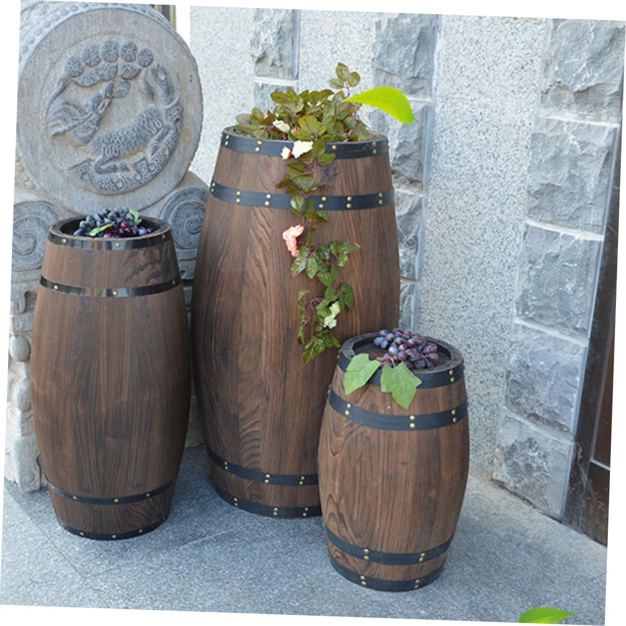 Wooden Barrel Planter Oak Aging Barrels bar Barrel Succulent Pot Small Wooden Bucket Gardening Planter Barrel Shape Plant Pot Wine Barrel for bar Whisky Floor Trim Antique