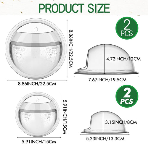 4 Pcs Wall Fish Tank wall Aquarium Hanging Fish Bowls 9in 6in Acrylic Fish Bubble Ecosphere Decor Fish Bubble Hanging Fish Bowl Clear Vase Flower Plant Pot