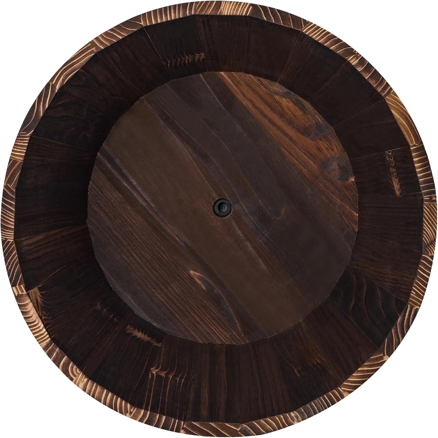 17-inch Wooden Barrel Flower Pot, a Rustic Wooden Planter Suitable for Indoor and Outdoor Plants, Ideal for Garden, Patio, and Home Decor Large Wooden Container