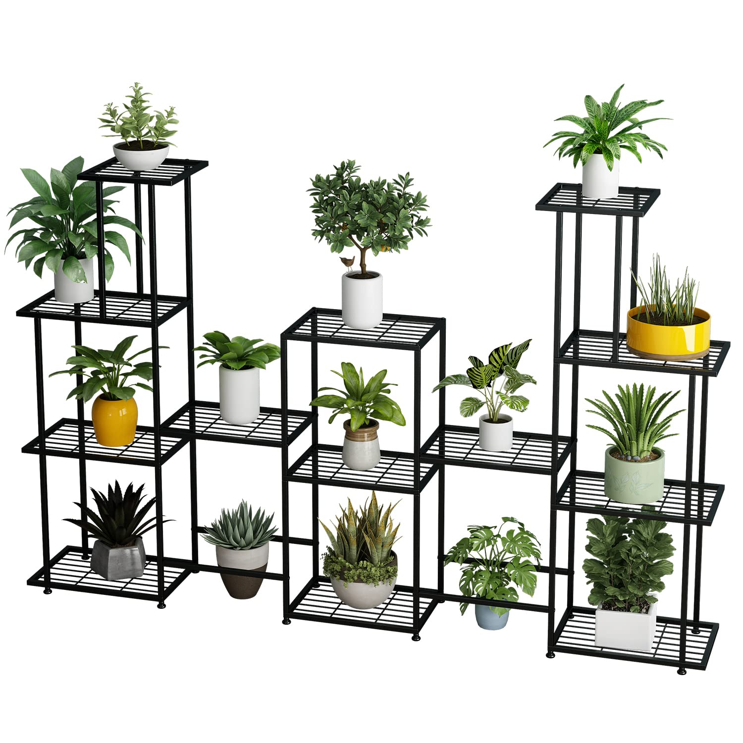 Twhep Heavy Duty Metal Plant Stand, large Multifunctional Plant Stand for Indoor Outdoor, for Tall Large Rack for Living Room Garden Balcony, Black(9 Tier)