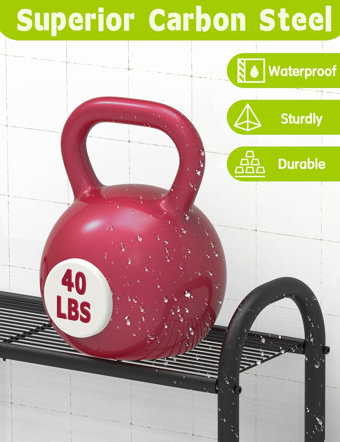 5-Tier Metal Plant Stand - Heavy Duty Indoor Outdoor Flower Shelf for Multiple Pots, 65" Tall Vertical Holder with Adjustable Leveling Feet & Wall-Fixing Kits, Black