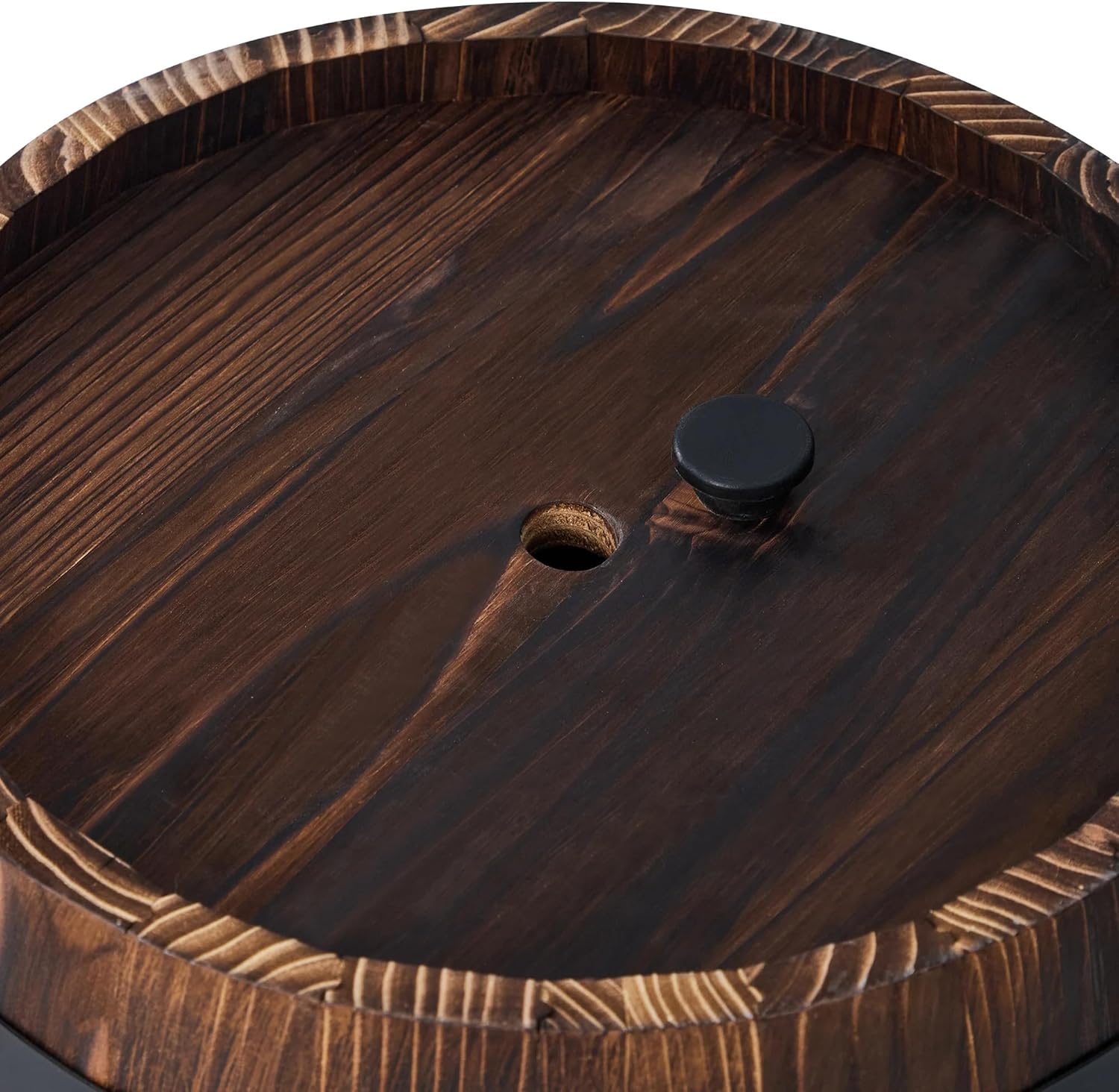 17-inch Wooden Barrel Flower Pot, a Rustic Wooden Planter Suitable for Indoor and Outdoor Plants, Ideal for Garden, Patio, and Home Decor Large Wooden Container