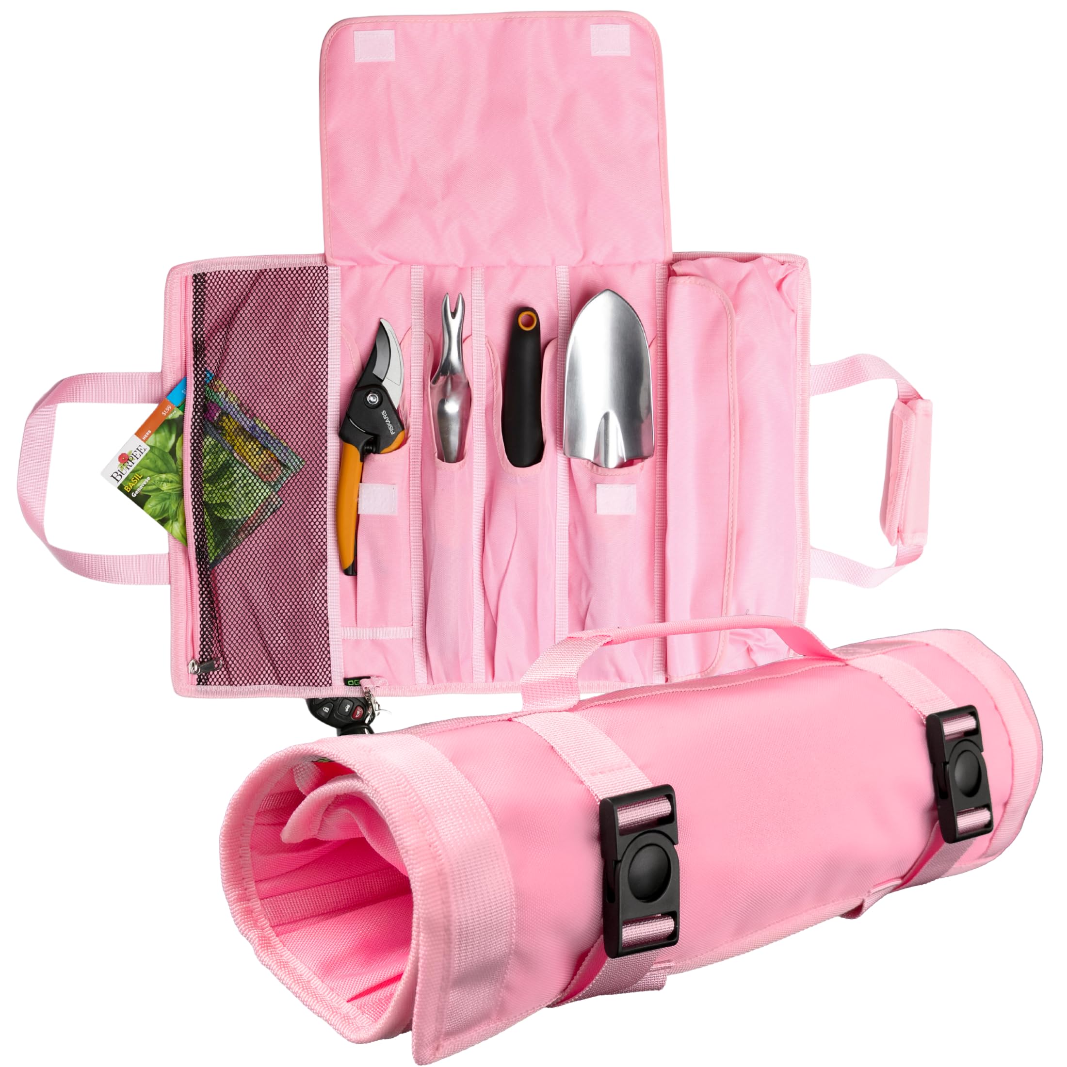 Garden Tool Bag - Roll-Up Garden Tool Holder with Deep Pockets | 900D Polyester Heavy Duty Gardening Tote | Compact Washable Organizer for Tools, Seeds, and Essentials (Tools Not Included)