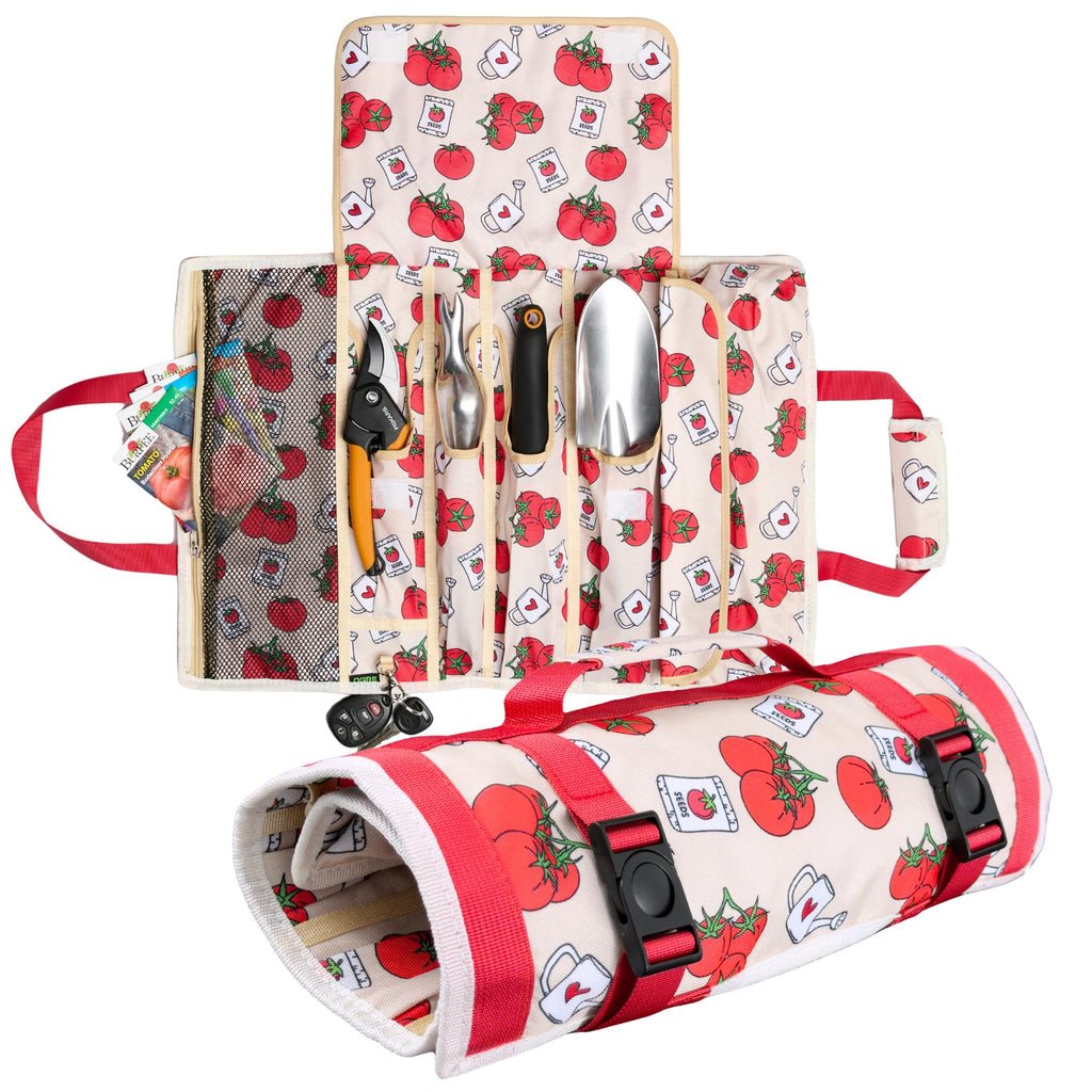 Garden Tool Bag - Roll-Up Garden Tool Holder with Deep Pockets | 900D Polyester Heavy Duty Gardening Tote | Compact Washable Organizer for Tools, Seeds, and Essentials (Tools Not Included)