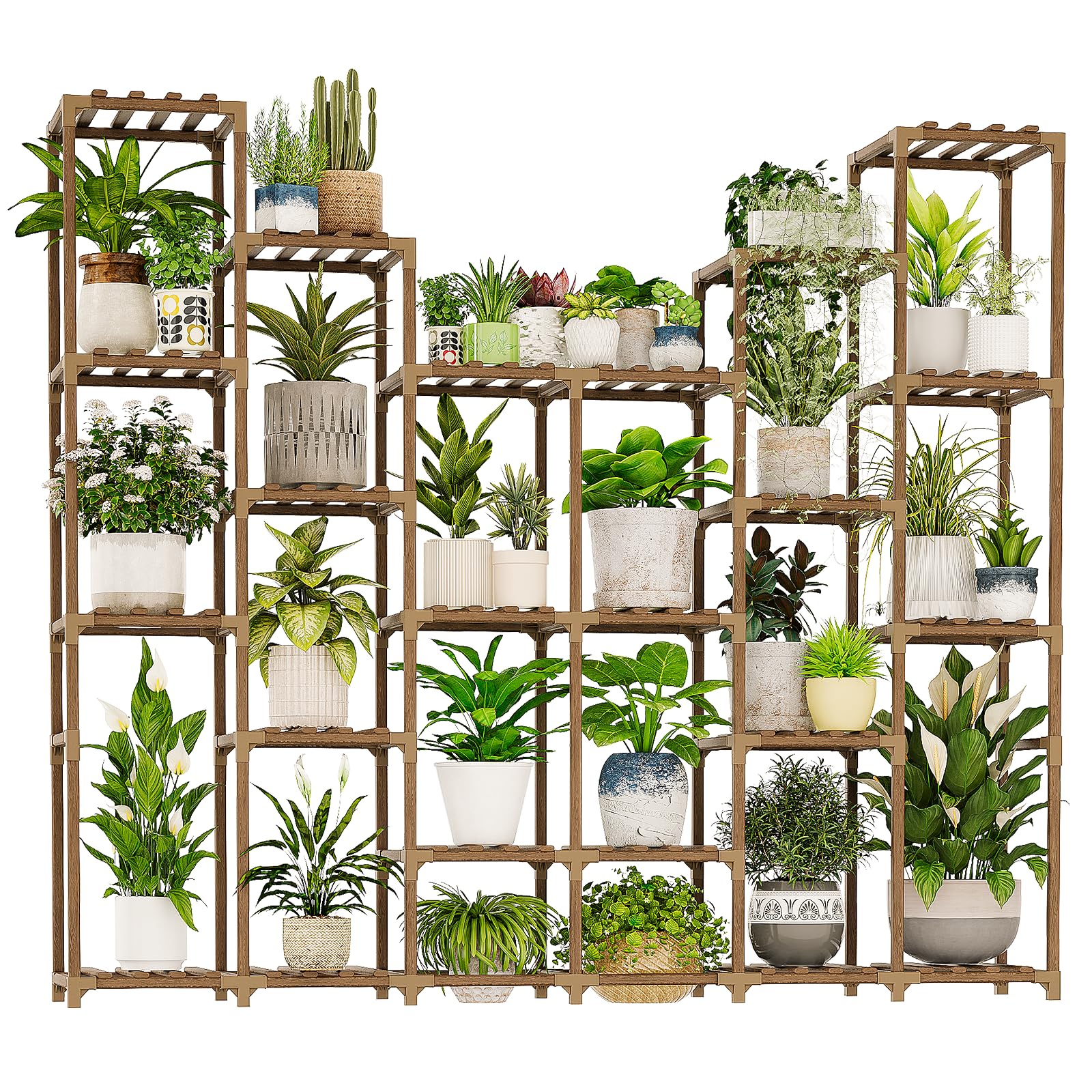 Metal Plant Stand Outdoor 62.2" Tall Plant Shelf for Plants 12 Pots Large Plant Sheves for Indoor Plants Living Room Heavy Duty Rack Garden Balcony Patio Hanging Planter