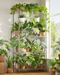 Metal Plant Stand Outdoor 63" Tall Plant Shelf for Plants 14-Tier Large Plant Sheves for Indoor Plants Living Room Heavy Duty Rack Garden Balcony Patio Hanging Planter